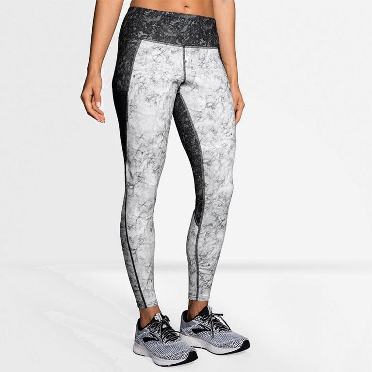 Brooks Threshold Mujer Leggings - Blancos (2810OJGXL)